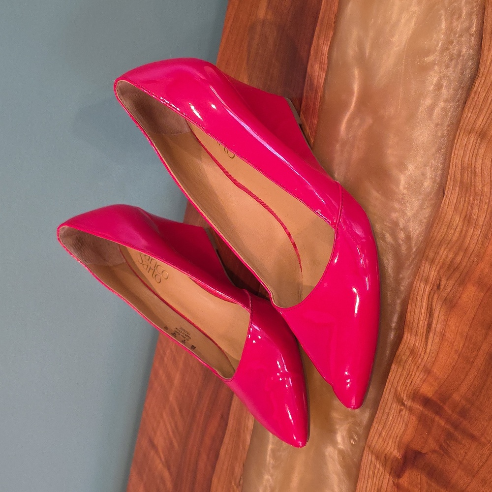 Elegant Red Franco SARTO Wedge Heels